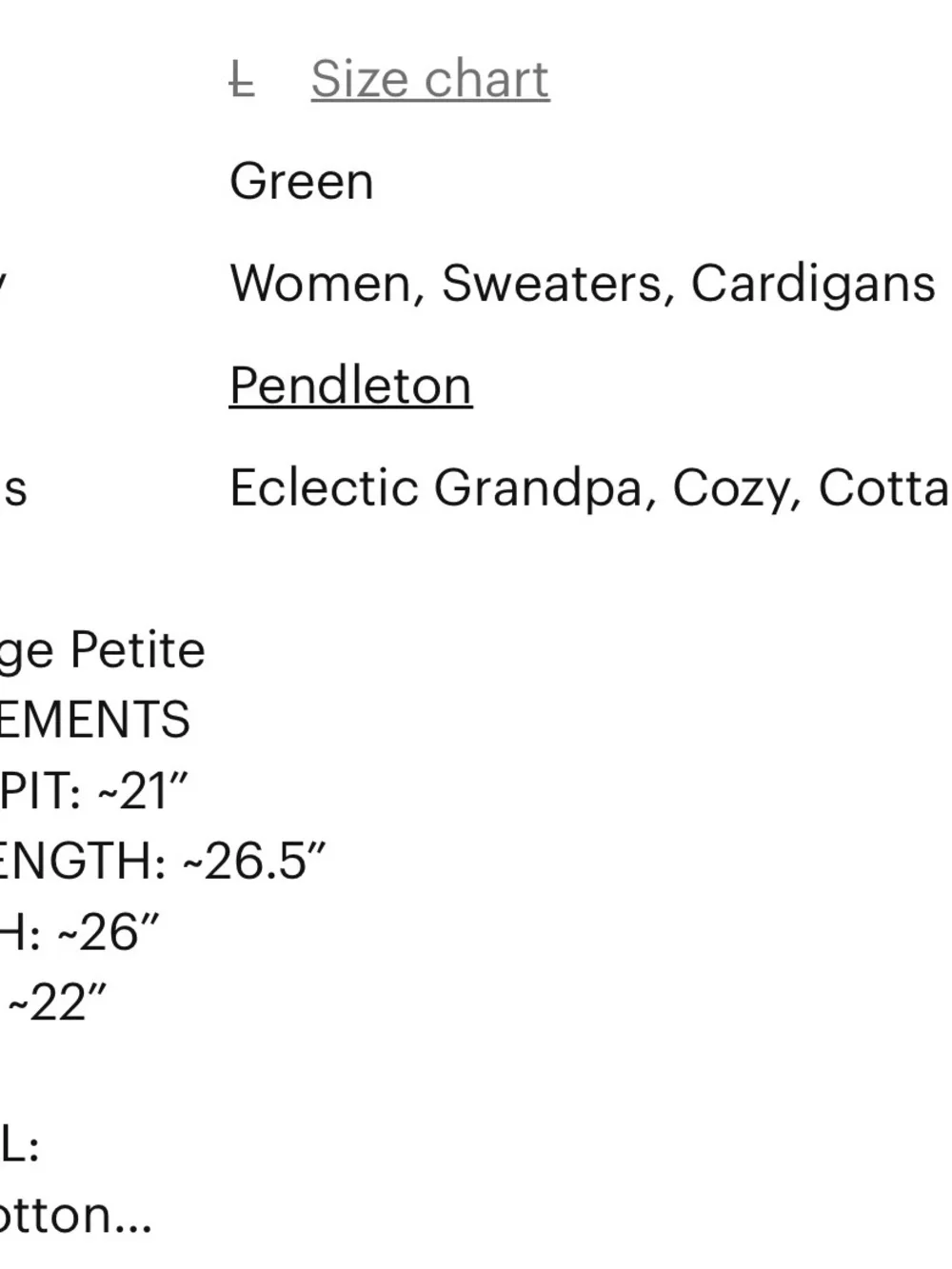 Pendleton Olive Button-Front Ribbed Collar Cardigan - Picture 4 of 4